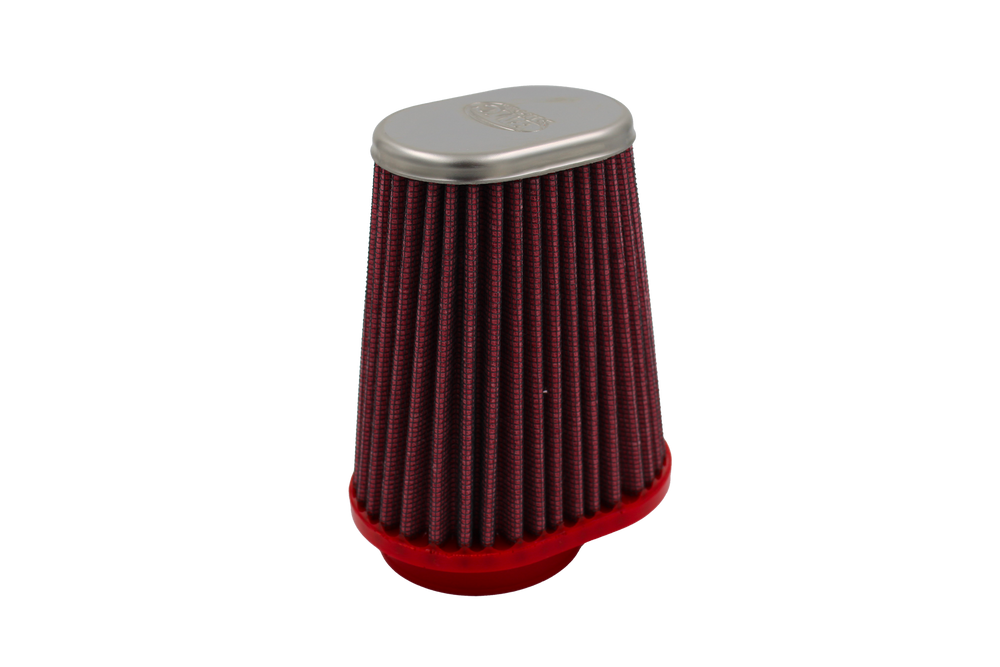 BMC Conical Carburetor Filter w/Chrome Top - Left 55mm Inlet / 120mm H