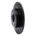 R1 2016-2025 Honda Civic Coupe Rear Left Drilled & Slotted Black Brake Rotor