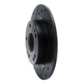 R1 2016-2025 Honda Civic Coupe Rear Left Drilled & Slotted Black Brake Rotor