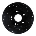 R1 2016-2025 Honda Civic Coupe Rear Left Drilled & Slotted Black Brake Rotor