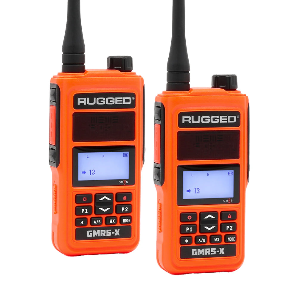 Rugged Radios 5W GMRS Handheld Radio - Waterproof with XL Battery - 2 Pack GMR5-X-2-PACK