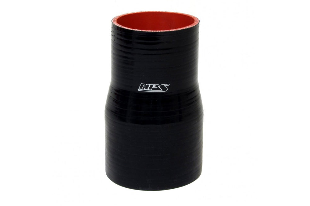 HPS Performance 4 - 4.5 ID 3 Long High Temp 4-ply Reinforced Silicone Reducer Coupler Hose Black (102mm - 114mm ID 76mm Length)