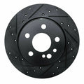 R1 91-99 Mercedes-Benz 300SE Rear Left Drilled & Slotted Black Brake Rotor