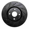 R1 16-25 Fiat 124 Spider Front Left Drilled & Slotted Black Brake Rotor