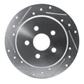 DFC 95-03 Chrysler PT Cruiser Rear Left Drilled & Slotted Silver Brake Rotor