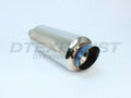 6IN ROUND W/4IN SLANTED BLUE FLAME HIPOLISHED SS MUFFLER 2.25IN ID / 4IN OD