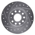 R1 Concepts Brake Rotor Drilled and Slotted Silver Fits Audi A3