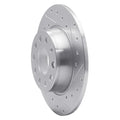 R1 Concepts Brake Rotor Drilled and Slotted Silver Fits Audi A3