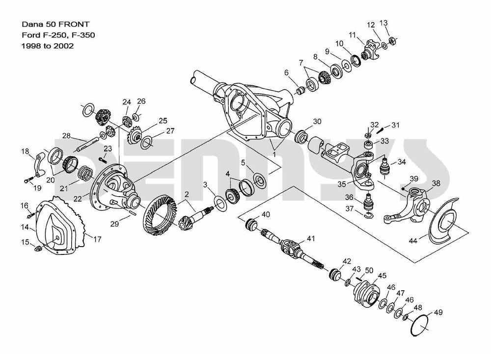 DIFFERENTIAL CARRIER SHIM KIT DANA 50