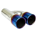 REVERSIBLE DUAL ROUND ROLLED EDGE W/BLUE FLAME EXHAUST TIP 2.25IN ID/6.25INX3IN