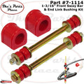 Prothane 88-98 GM Full Size Front Sway Bar Bushings - 1 3/16in - Red