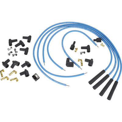 Moroso Universal Ignition Wire Set - 4 Cyl - Blue Max - Spiral Core - Unsleeved - Straight - Blue