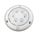 LED LOW PROFILE ALUMINUM HOUSING ROUND DOME 5.5IN POWDER COATED WHITE