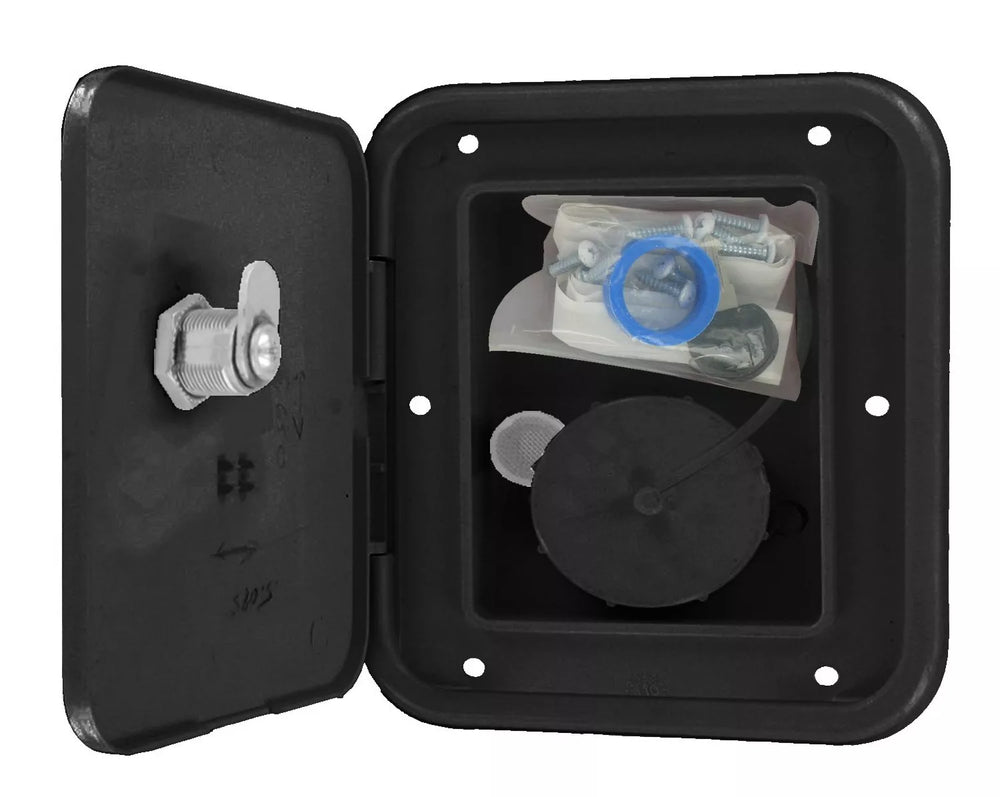 GRAVITY/BRASS CITY WATER INLET HATCH BLACK CARDED