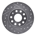 R1 05-25 Audi A3 Rear Right Drilled & Slotted Silver Brake Rotor