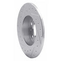 R1 05-25 Audi A3 Rear Right Drilled & Slotted Silver Brake Rotor