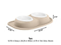 WeatherTech Pet Feeding System Double Low 32oz 3in. Poly Bowl - Tan