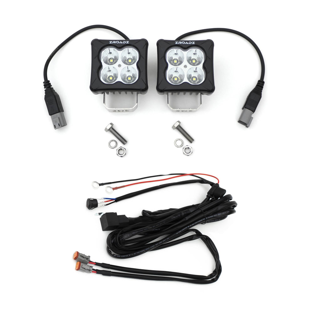 3 INCH ZROADZ LED FLOOD BEAM POD LIGHT CAST ALUMINUM/POLUCARBONATE LENS BLACK