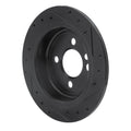 R1 02-15 Mini Cooper (Excl Clubman) Rear Left Drilled & Slotted Black Brake Rotor