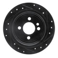 R1 02-15 Mini Cooper (Excl Clubman) Rear Left Drilled & Slotted Black Brake Rotor