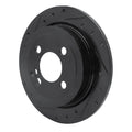 R1 02-15 Mini Cooper (Excl Clubman) Rear Left Drilled & Slotted Black Brake Rotor
