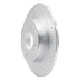 R1 94-04 Infiniti I30 Rear Right Drilled & Slotted Silver Brake Rotor
