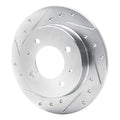 R1 97-06 Hyundai TIBURON Rear Left Drilled & Slotted Silver Brake Rotor