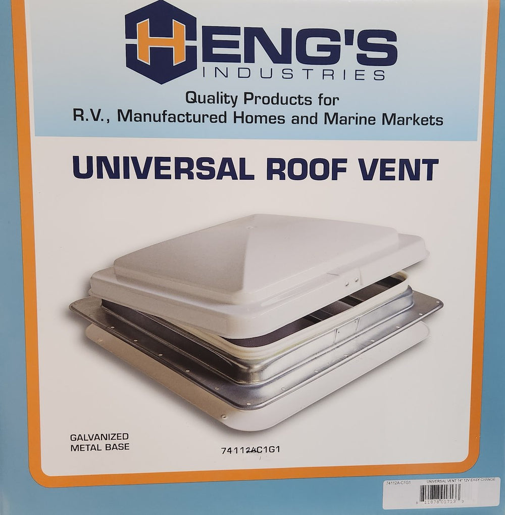 12V UNIVERSAL REPLACEMENT VENT SMOKE LID GALVANIZED COLLAR RETAIL BOX