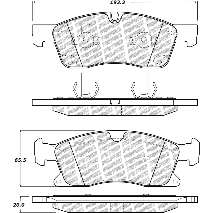 Stoptech PQ Pro Brake Pads Front Dodge Jeep Durango Grand Cherokee 2013 - 2018