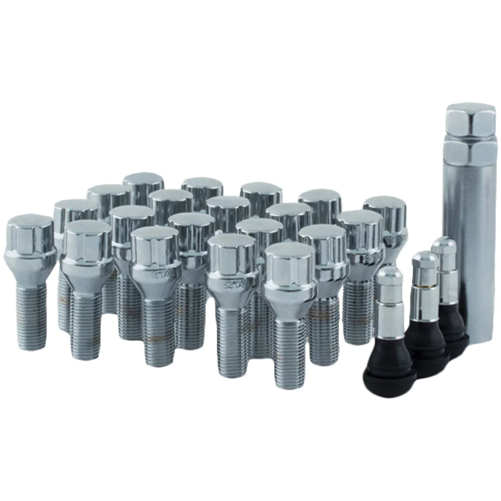 5 LUG KIT(20 LUGS TOTAL)SPLINE LUG BOLT INSTALL KITS(23MM)CHROME SPLINE CONICAL 14X1.50 CLOSED