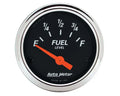 Autometer Designer Black 2 1/16in 0 Ohm E to 90 Ohm F Electronic Fuel Level Gauge