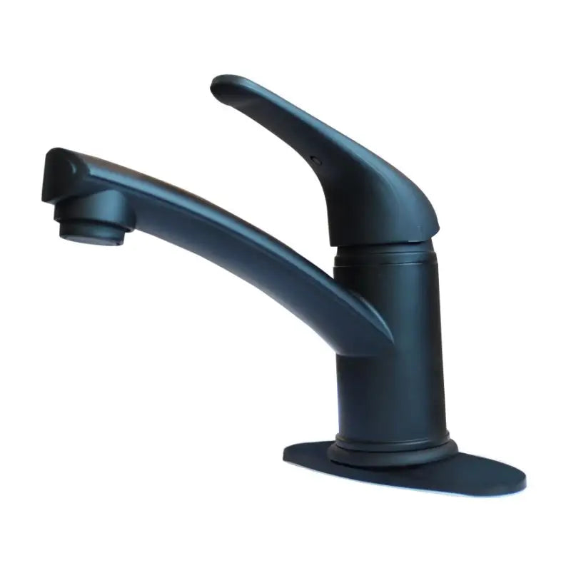 BATHROOM FAUCET SINGLE LEVEREXTENDED ROMAN SPOUT WITH BLADEHANDLE BLACK MATTE