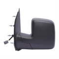 0809 FORD ECONOLINE VAN LH MANUAL FOLDAWAY OE MIRROR TEXTURED BLACK SINGLE GLASS