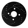 R1 90-93 Mazda Miata Front Left Drilled & Slotted Black Brake Rotor