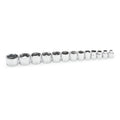 STUBBY SOCKET SET SAE 6PT 3/8 DR 13PC