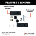 FRONT CENTERING GUIDE LOCKS (INCLUDES 2 ROLLERS AND 2 BUMPERS)