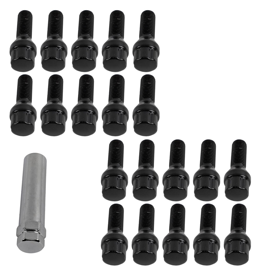 5 LUG KIT(20 LUGS TOTAL)SPLINE LUG BOLT INSTALL KITS(27MM)BLK SPLINE CONICAL 12X1.50 CLOSED