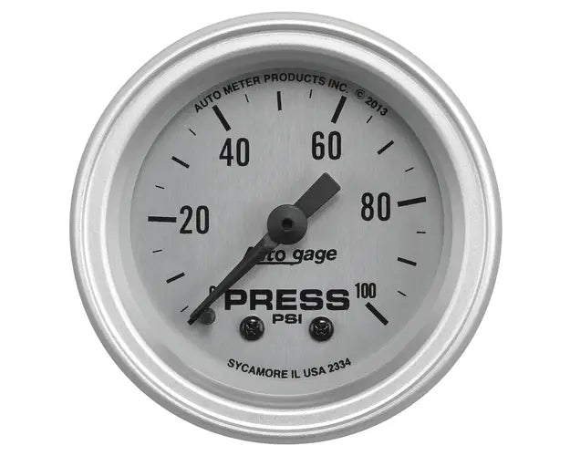 ~(1 lbs. 5X5X5)~ GAUGE CONSOLE PRESSURE 2 1/16 IN 100PSI SLVR DIAL SLVR BEZEL AUTOGAGE