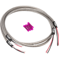 NAMZ Turn Signal Harness 36in. (SS Braided & Clear Coated - For Switch Housing Mounted Signals)