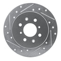 R1 01-05 Acura EL Rear Left Drilled & Slotted Silver Brake Rotor