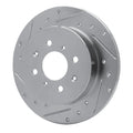 R1 01-05 Acura EL Rear Left Drilled & Slotted Silver Brake Rotor