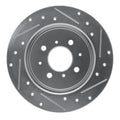 R1 01-05 Acura EL Rear Left Drilled & Slotted Silver Brake Rotor