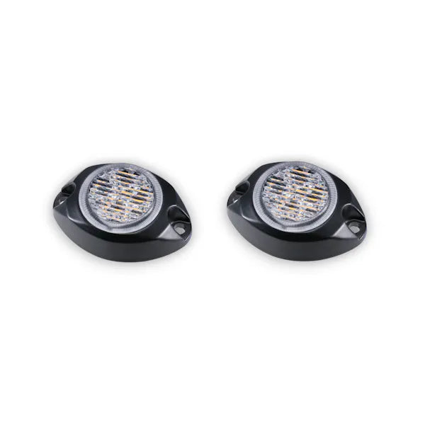 Work Pod Strobe 2 2 Round Mini Surface Mount Strobe Light SAE Class I Blue (2EA)