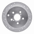 R1 Concepts Brake Rotor Drilled and Slotted Silver Fits Pontiac Vibe