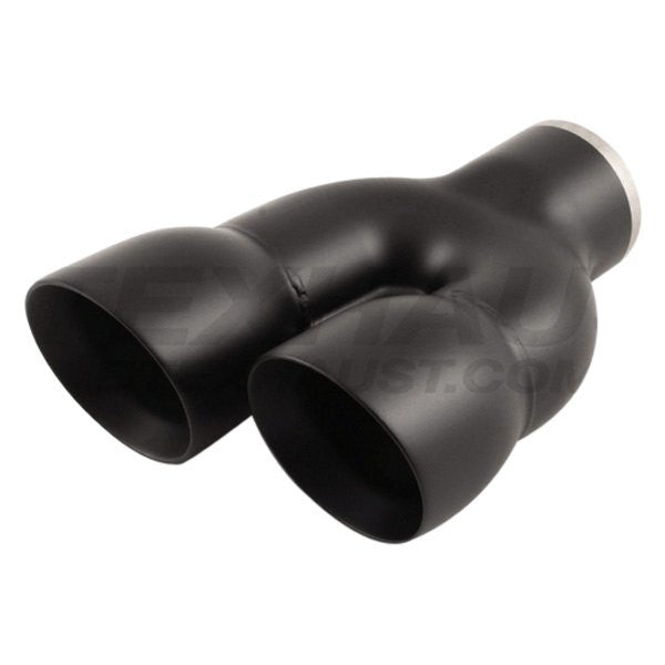 BLACK POWDER COATED DUAL 3.00 IN DOUBLE WALL STAGGERED ANGLE TIP RIGHT