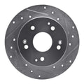 R1 97-01 Acura Integra Rear Right Drilled & Slotted Silver Brake Rotor