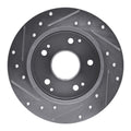 DFC 97-06 Acura RSX Rear Right Drilled & Slotted Silver Brake Rotor