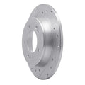 R1 11-25 Hyundai Elantra Coupe Rear Left Drilled & Slotted Silver Brake Rotor