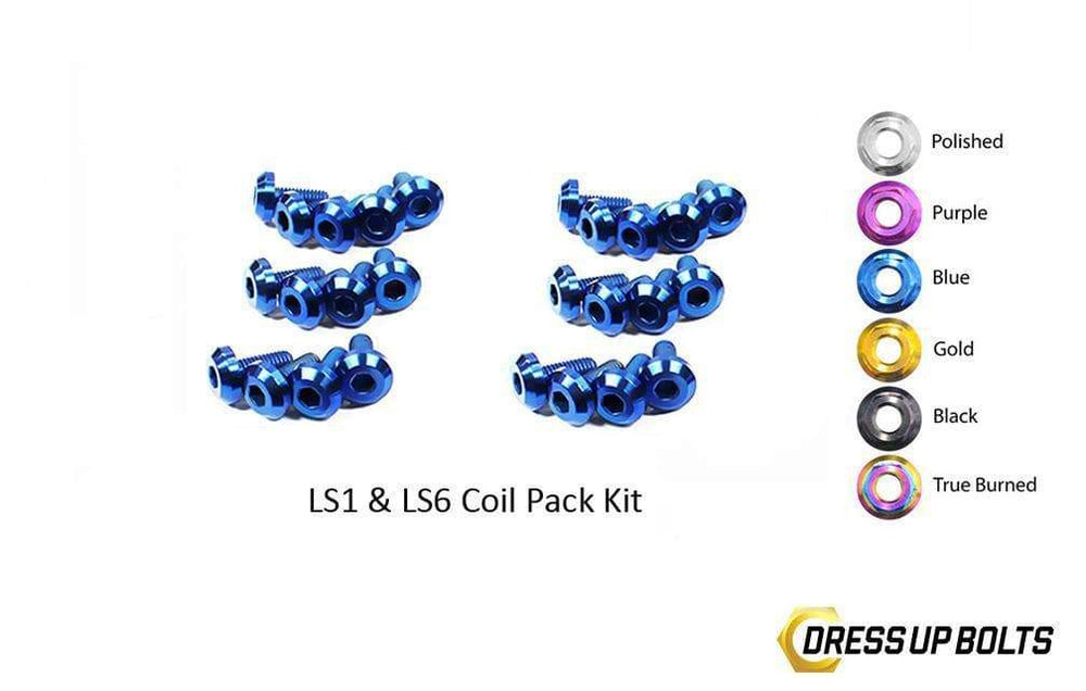 Dress Up Bolts Titanium Hardware Coil Pack Kit - LS Engine Blue