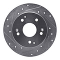 R1 97-01 Acura Integra Rear Left Drilled & Slotted Silver Brake Rotor